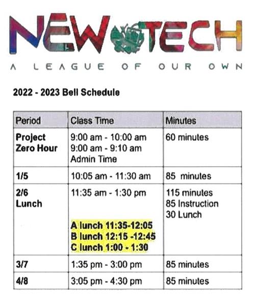 revised bell schedule